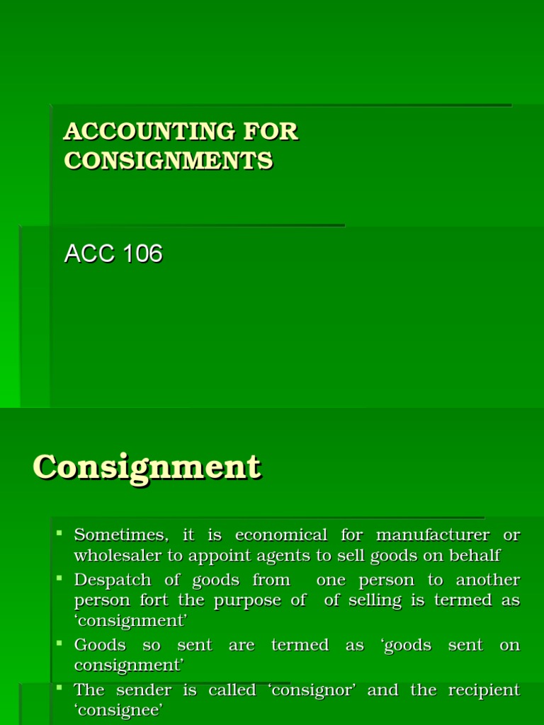 Consignment Accounting Explained | PDF | Expense | Insurance