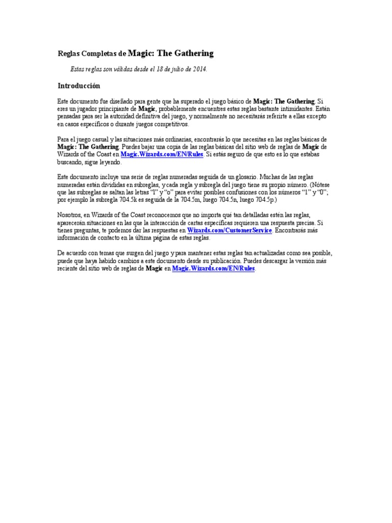Reglas De Magic The Gathering Español Pdf Color Science