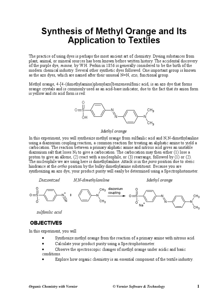 15-Synthesis Methyl Orange | PDF | Filtration | Spectrophotometry
