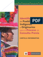 Cartilla Informativa. Identificación de Pueblos Indígenas u Originarios para el proceso de Consulta Previa