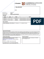 Confirmation of Entry and Timetable: Key English Test For Schools - May (S3) 2015