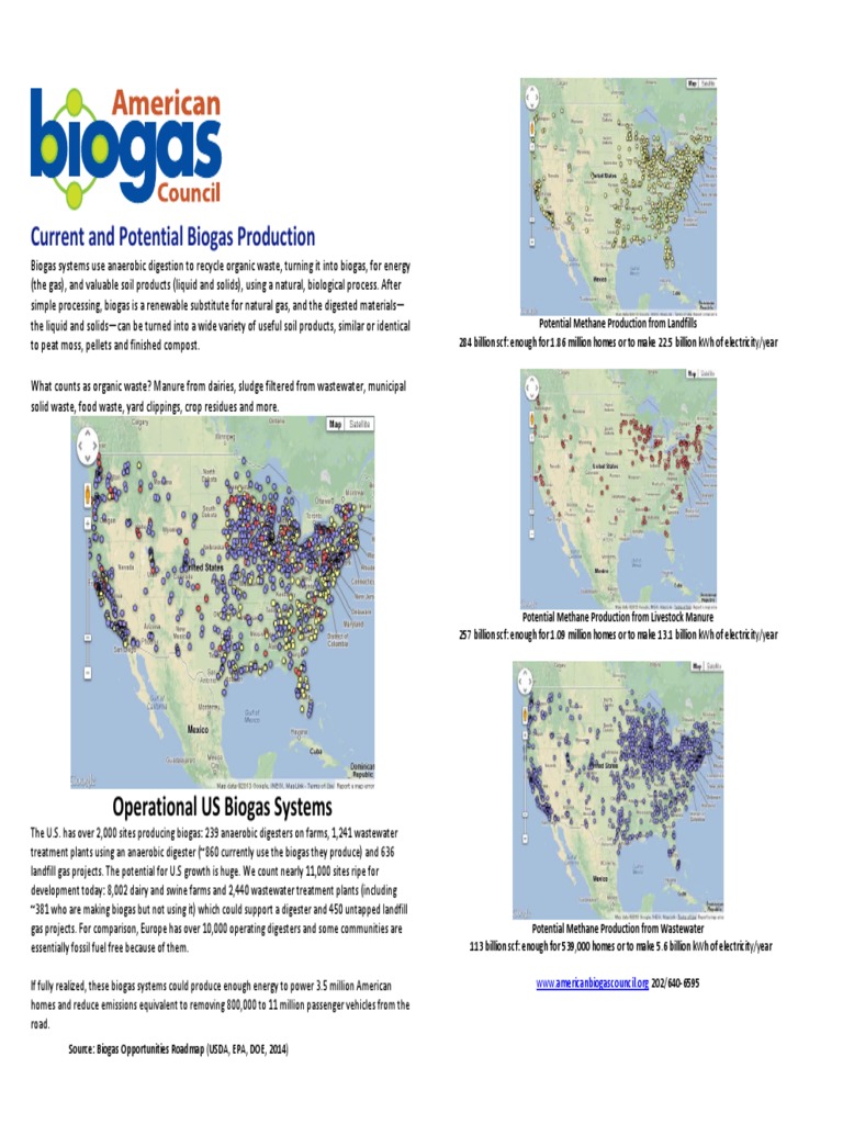 Current and Potential Biogas Production: Operational US Biogas Systems ...