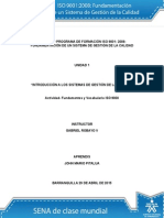 Actividad de Aprendizaje Unidad 1 Introduccion A Los Sistemas de Gestion de La Calidad-John Pitalua 72219776