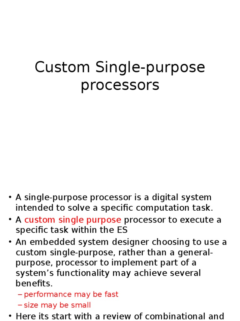 Custom Single-Purpose Processors | PDF | Digital Electronics | Central