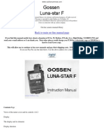 Gossen Luna-Star F: Back To Main On-Line Manual Page