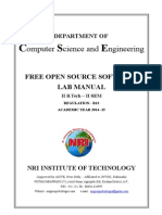 Omputer Cience and Ngineering: Free Open Source Software Lab Manual