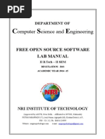 Omputer Cience and Ngineering: Free Open Source Software Lab Manual