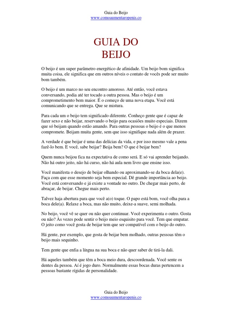 Guia Prático do Beijo Perfeito | PDF | Beijo | Língua