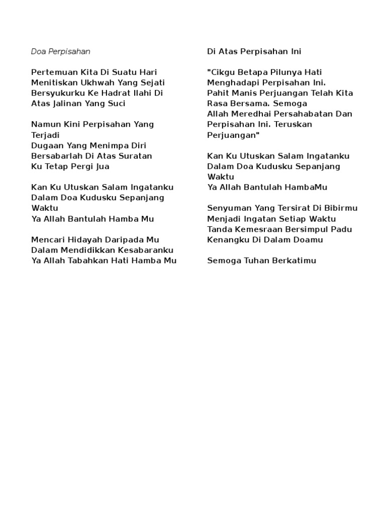 Doa Perpisahan Pdf