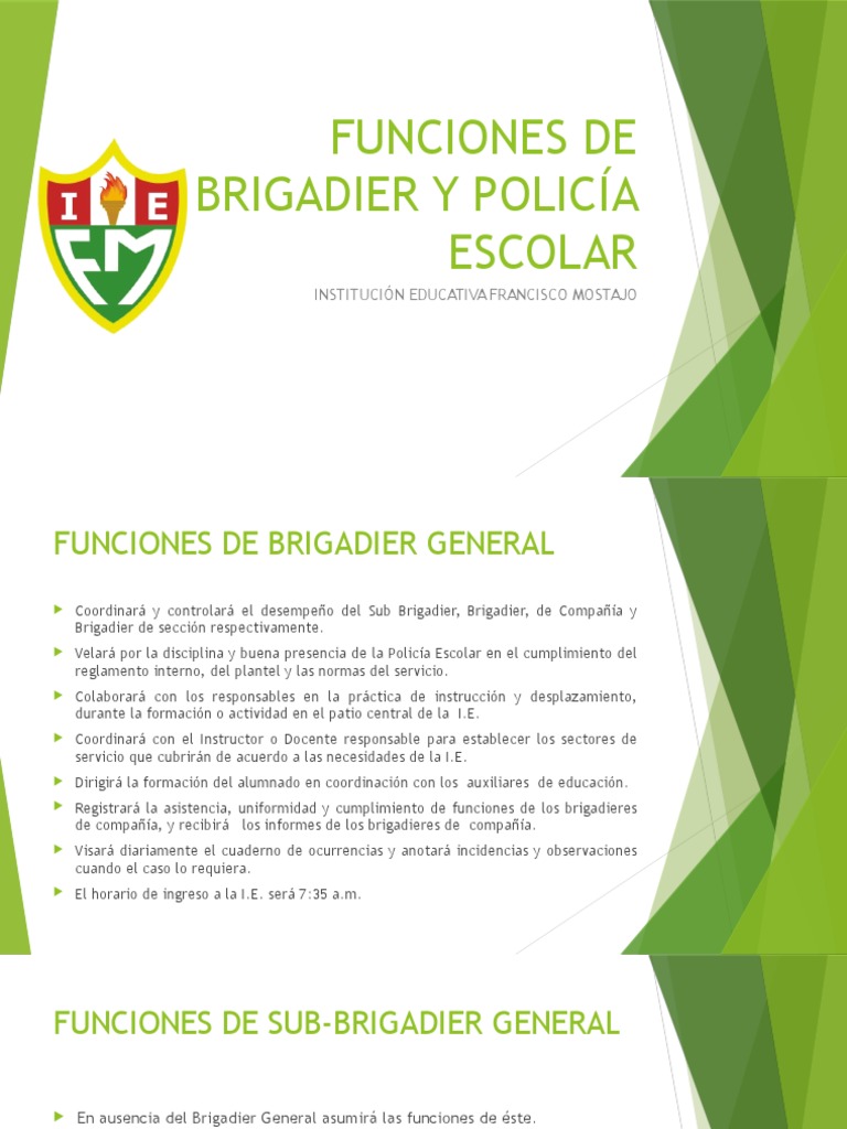Funciones de Brigadieres y Policía Escolar | PDF | Policía | Maestros