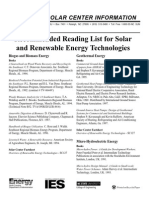 Recommended Reading List For Solar and Renewable Energy Technologies