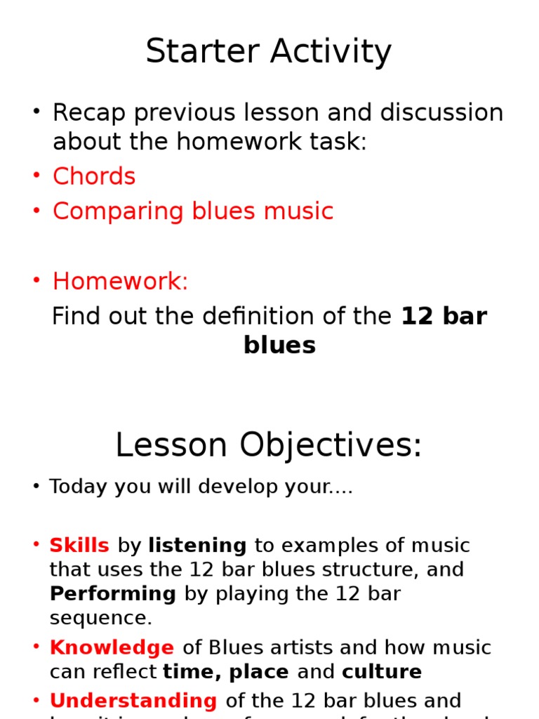 Starter Activity: - Recap Previous Lesson and Discussion About The ...