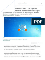 How To Fix A Windows Vista or 7 Corrupt User Profile - The User Profile Service Failed The Logon - Expert Reviews