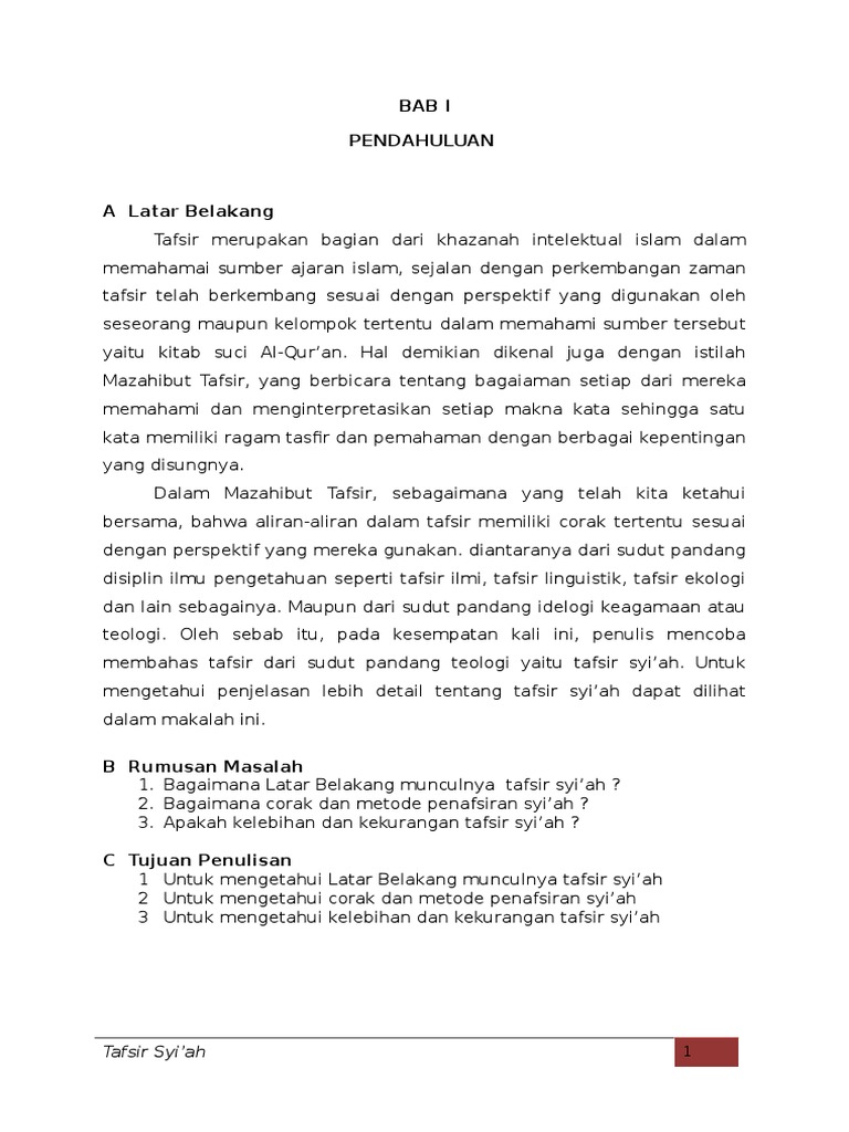 Tafsir Syi Ah Metode Penafsiran Al Quran Perspektif Syi Ah Pdf