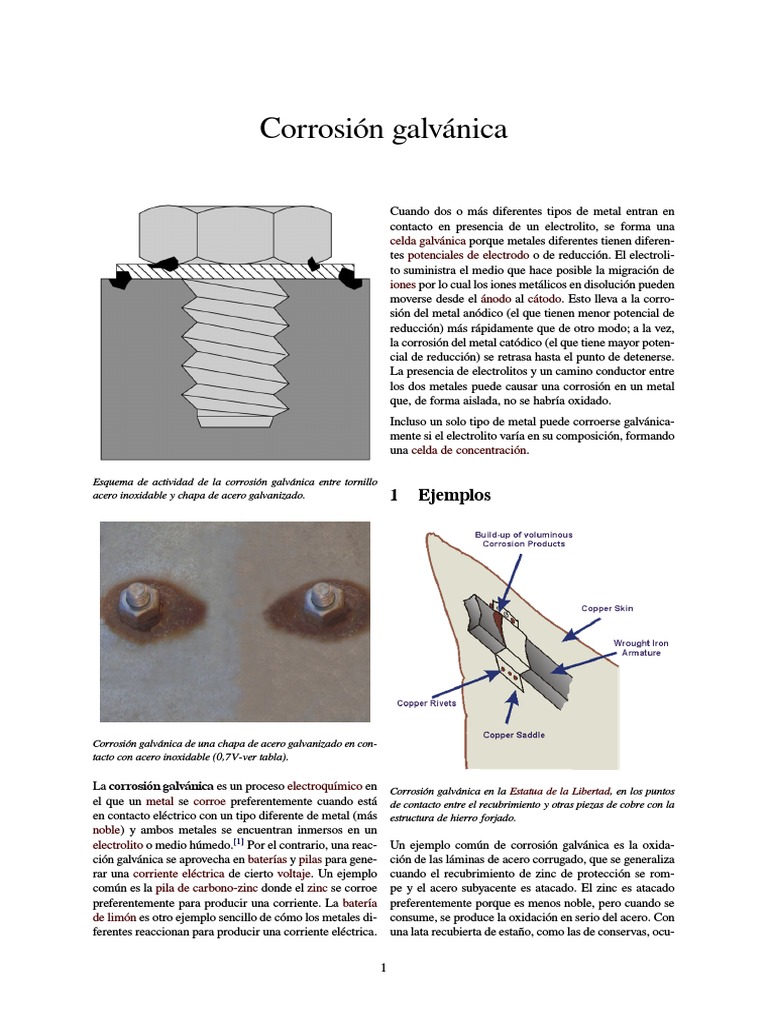 Precipicio siguiente Gimnasta Corrosión Galvánica | PDF | Corrosión | Sólidos cristalinos
