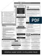 Classified Advertising: Situation Vacant Contd. On Following Pages