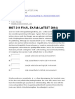 Mgt 311 Final Exam (Latest 2014)