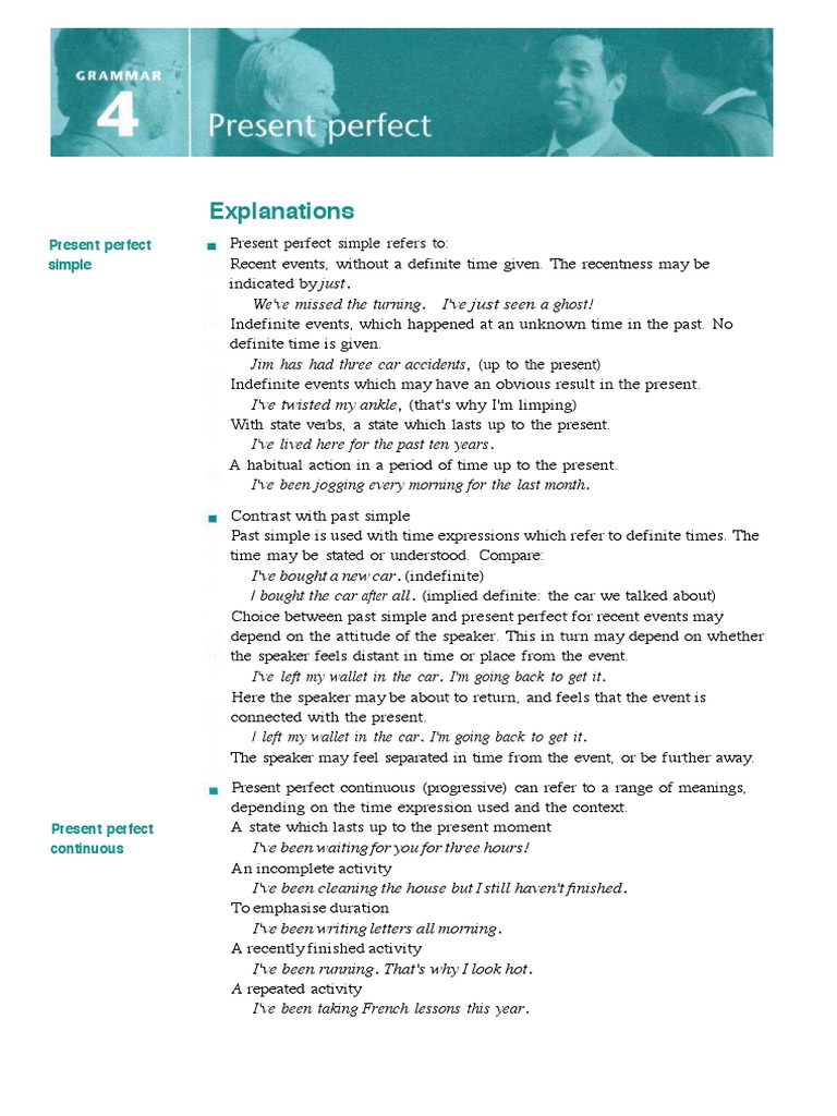 Present Perfect Tense Explained | PDF | Perfect (Grammar)