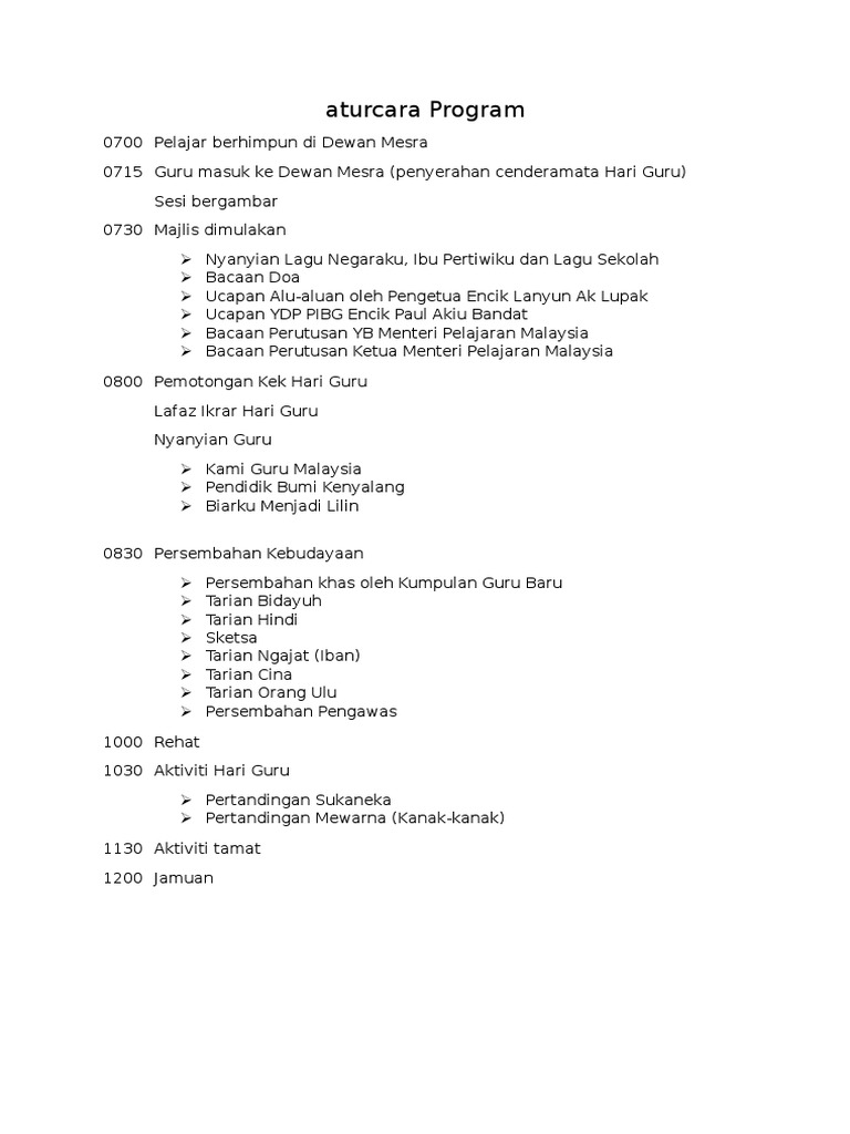 Tentatif Program | PDF