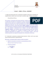Química Geral 1 - 2006/II - 2 Prova - 06/02/2007: Universidade Federal de Pernambuco