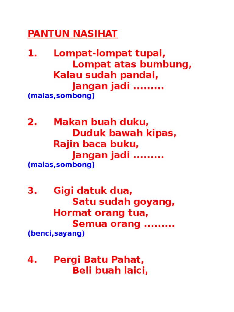 Pantun Nasihat Pdf