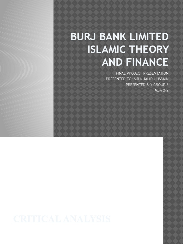 Islamic Finance Project Analysis | PDF | Islamic Banking And Finance | Debt