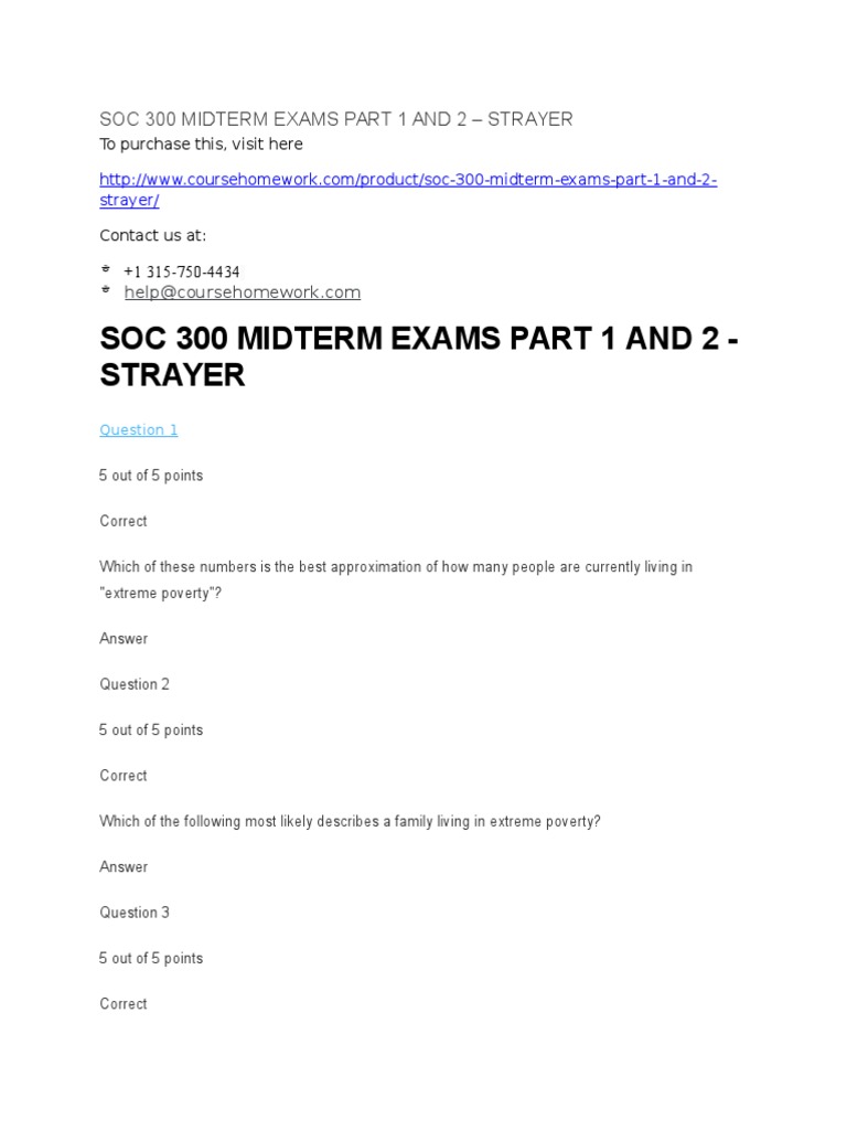 SOC 300 Midterm Exam Study Guide | PDF | Developing Country | Civil War