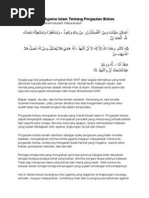 Teks Ceramah Agama Islam Tentang Pergaulan