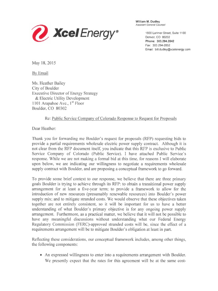 Xcel Cover Letter To Boulder Requirements RFP Response PDF Request