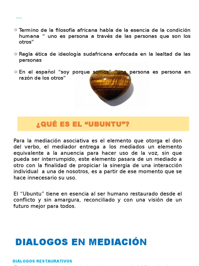 Definición y Filosofía del Ubuntu | PDF | Mediación | Conflicto (proceso)