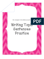 Writing Topic Sentences Practice Freebie