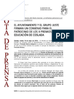 150519 NP- Firma Convenio Entre El Ayuntamiento de Coslada y El Grupo Juste