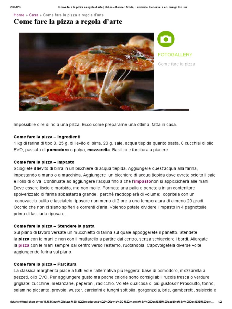 Come fare la pizza a regola d'arte