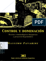 PAVARINI, Massimo. Control y Dominación