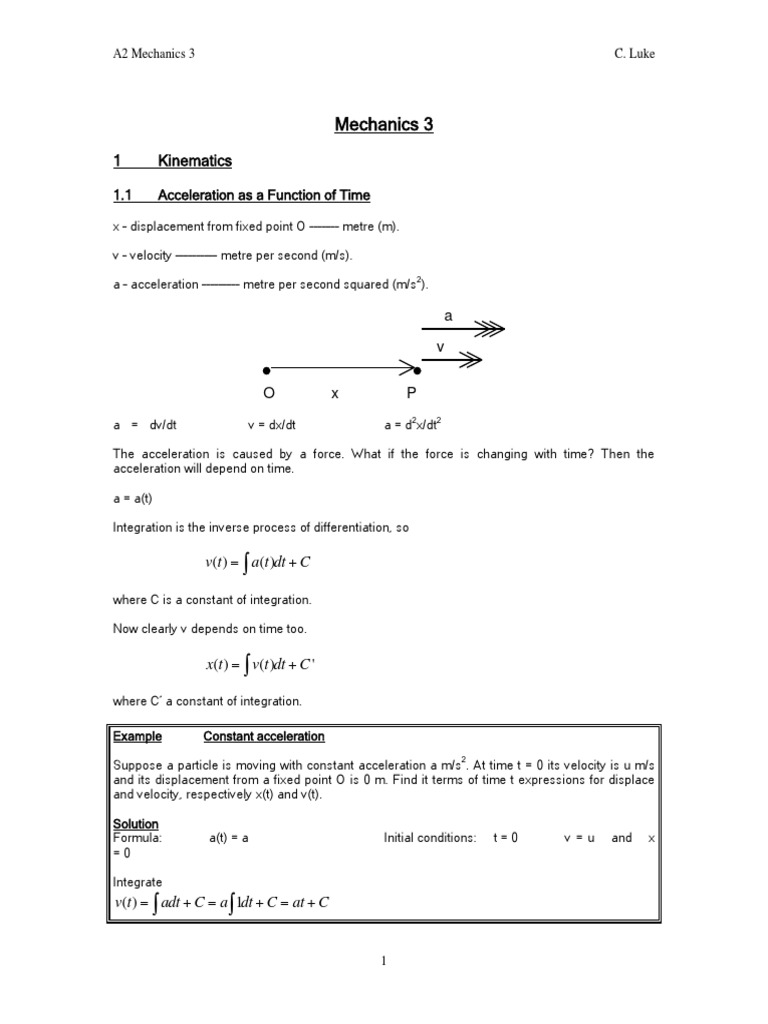 Mechanics 3 Revision Notes | PDF | Gravity | Orbit