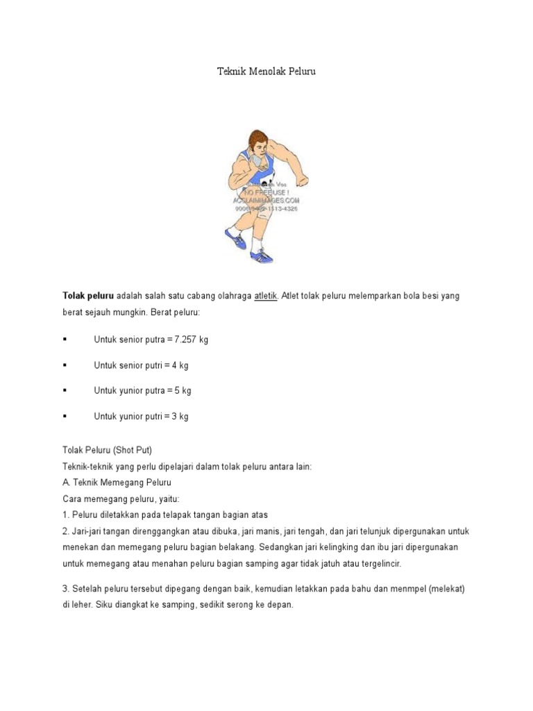 Teknik Menolak Peluru Pdf