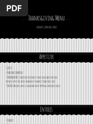 thanksgiving menu