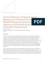 El Manejo de Los Trastornos Del Sueno de Bebesproblemas para Dormir Del Nino y Su Impacto en El Desarrollo Social y Emocional de Los Ninos Pequenos 0 5