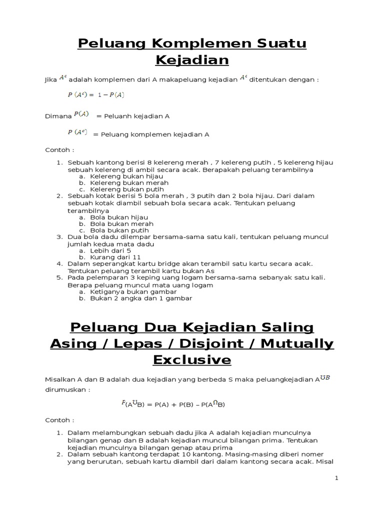 Soal Peluang