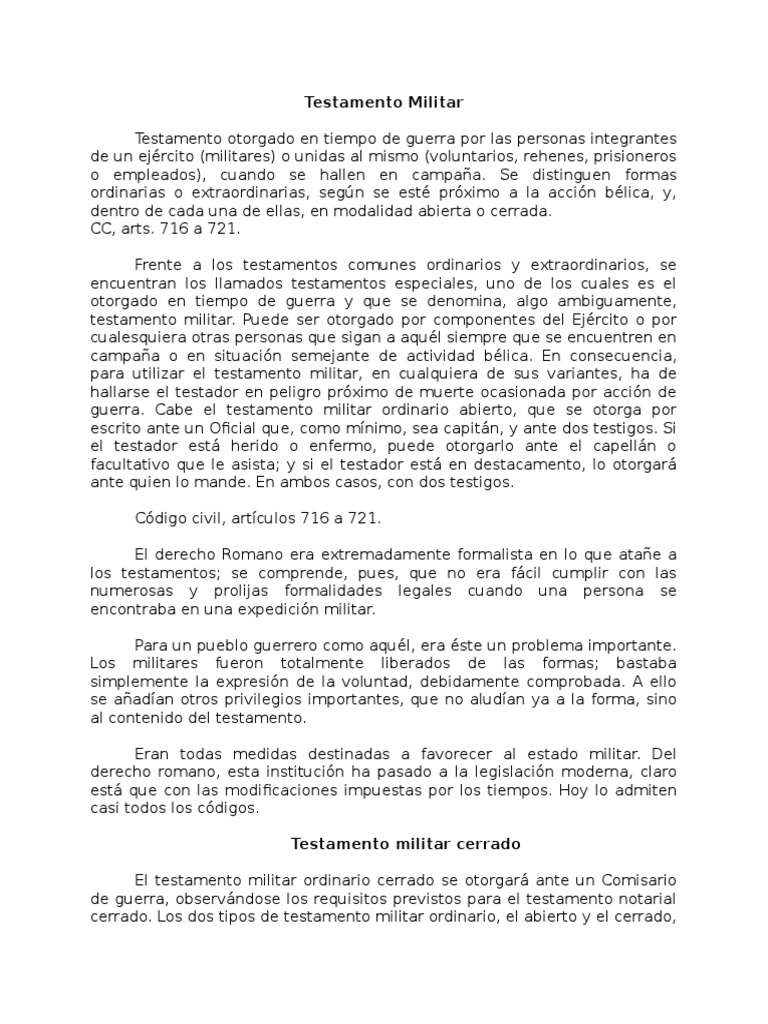 Testamento Militar en Mexico | PDF | Voluntad y testamento | Información  del gobierno