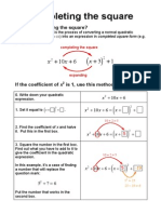 Completing The Square - Mathematics