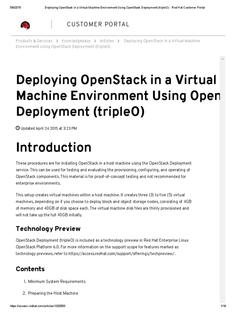 Deploying OpenStack in A Virtual Machine Environment Using OpenStack ...