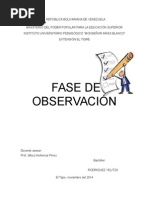 Fase de Observacion Liceo Rafael Rangel