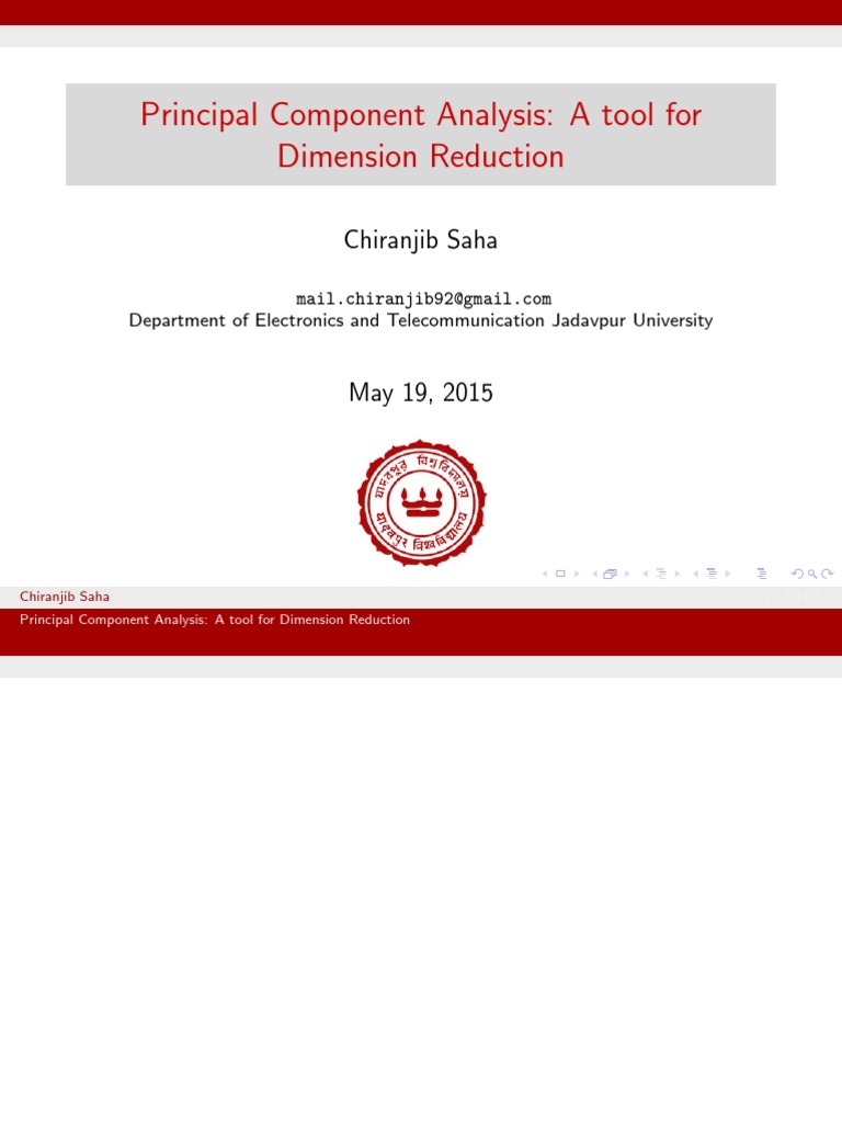 Principal Component Analysis: A Tool For Dimension Reduction | PDF ...