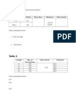 Table1:: Trials No. of Pace Pace Ave. Distance Pace Factor