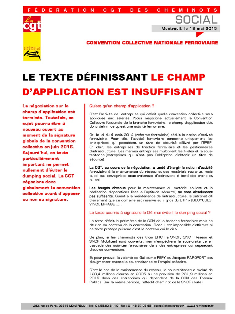 Convention Collective Nationale Ferroviaire Collective - 