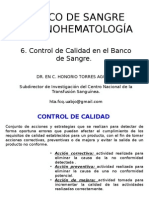 BANCO DE SANGRE. - Control de Calidad en Banco de Sangre