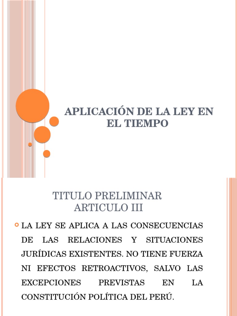 Aplicación de La Ley en El Tiempo