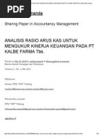 Download Analisis Rasio Arus Kas Untuk Mengukur Kinerja Keuangan Pada Pt Kalbe Farma Tbk by Agrat Stanto SN265925950 doc pdf