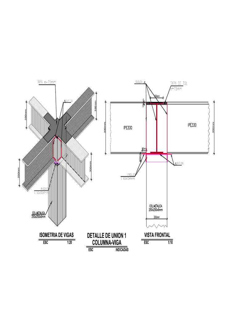 Detalle Union Viga-Columna Metalica | PDF